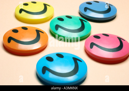 Smiley-Kühlschrank-Magnete Stockfoto
