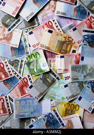 EUROPÄISCHE WÄHRUNG EURO-BANKNOTEN Stockfoto