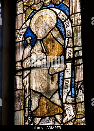 Oxfordshire Combe Longa in der Nähe von Woodstock St Laurences Kirche selten mittelalterlichen Glasfenster Stockfoto