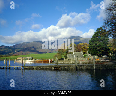 Starten Sie am Derwent Water Boot Landungen auf Skiddaw. Derwent Water, Nationalpark Lake District, Cumbria, England, UK. Stockfoto