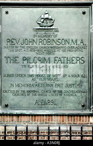 John Robinson Pastor Pilgerväter Pilger Vater Leiden Mayflower Pieterskerk (St.-Petri Kirche) Stockfoto