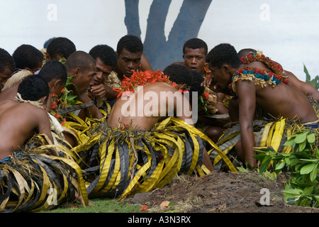 Insel Beqa Hause von Firewalkers Fidschi Melanesien South Pacific Stockfoto