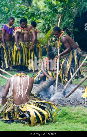 Insel Beqa Hause von Firewalkers Fidschi Melanesien South Pacific Stockfoto