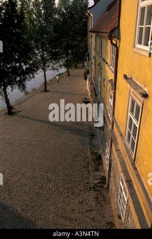 Moldau-Ufer in der Nähe von Mala Strana, Prag, Tschechische Republik Stockfoto