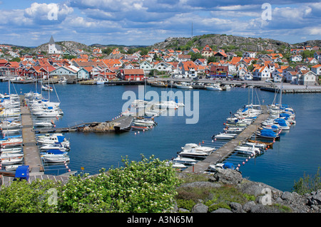 Dorf von Skärhamn auf Insel von Tjorn an Schwedens Westküste Stockfoto