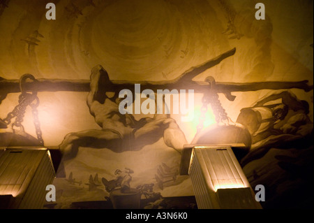 Ansicht von Wandmalereien im Rockefeller Center Gebäude Erdgeschoss Lobby in New York City USA Oktober 2005 Stockfoto