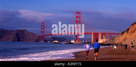 Golden Gate Bridge von Bäcker Strand San Francisco Kalifornien, USA Stockfoto