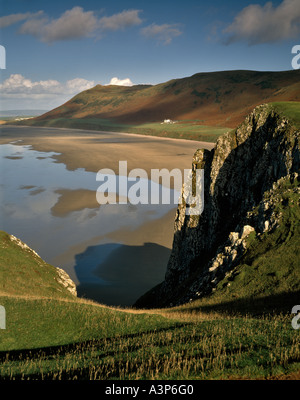 RHOSSILI BUCHT UND RHOSSILI SUCHEN NORDENS SOMMER SPÄT GOWER WEST WALES GROßBRITANNIEN Stockfoto