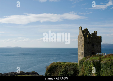 Klippe oben Ruine von Gylen Castle mit Blick auf die Firth of Lorn, Insel Kerrera, Schottland Stockfoto