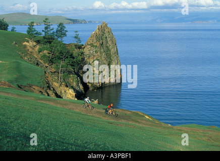 Schamanen-Felsen, Olchon, Sibirien Stockfoto