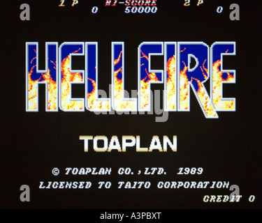 Hellfire Toaplan Co Ltd Taito Corporation 1989 Vintage Arcade Videospiel Screenshot nur zur redaktionellen Nutzung Stockfoto