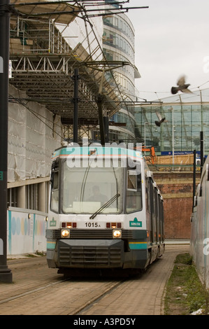 Straßenbahn in Manchester England Stockfoto