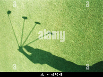 Schatten der Golfer schwingen, Bewegungsstudie Stockfoto