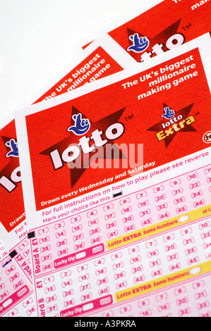 Nationale Lotterie spielen slip Stockfoto