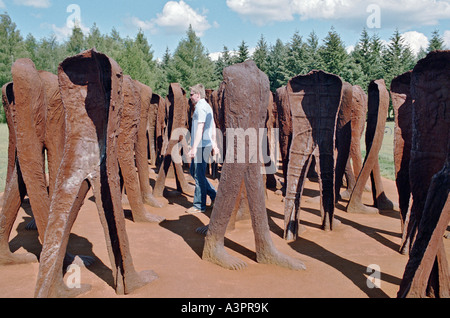 Unerkannt - Kunstinstallation von Magdalena Abakanowicz in Poznan, Polen Stockfoto