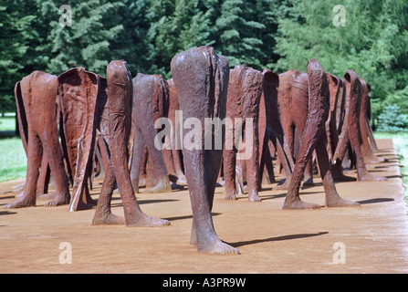 Unerkannt - Kunstinstallation von Magdalena Abakanowicz in Poznan, Polen Stockfoto