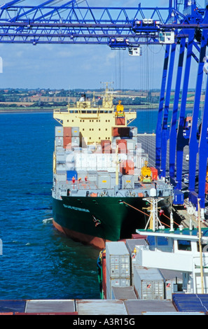 Hafen von Felixstowe Container Terminal, Suffolk, England, Vereinigtes Königreich Stockfoto