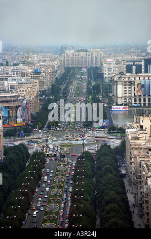 Luftaufnahme des Platzes Einheit in Bukarest, Rumänien Stockfoto