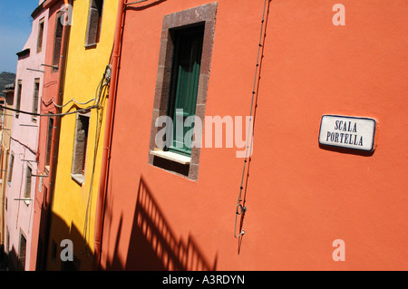 Bunten Häuser in Bosa-Sardinien-Italien Stockfoto