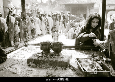 Welt zu reisen. Religiösen hinduistischen Puja Festival in Kathmandu in Nepal in Asien, Religion Fernweh Eskapismus Kulturgeschichte Stockfoto