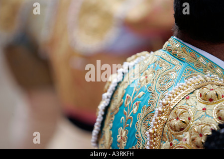 Detailansicht der reiche Sticken von einem Torero-Kleid Stockfoto