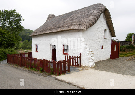 Troedrhiwfallen Strohdach walisische Häuschen Cribyn Ceredigion, im Besitz von Greg Stevenson "Unter Reet" Urlaub Unternehmen Wales Stockfoto