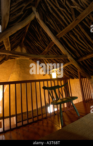 Troedrhiwfallen strohgedeckten walisische Häuschen Cribyn Ceredigion, im Besitz von Greg Stevenson "unter Reet" Urlaubsbegleitung (innen) Stockfoto