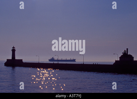 Duluth Leuchttürme, Lake Superior, Duluth, Minnesota Stockfoto