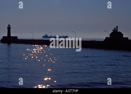 Duluth Leuchttürme, Lake Superior, Duluth, Minnesota Stockfoto