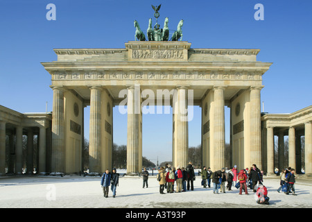 Brandenburger Tor und Quadriga, angezeigt auf 1 Euro-Münze von Deutschland, Deutschland, Berlin Stockfoto