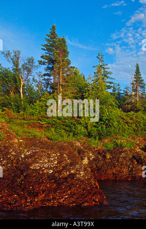 Lake Superior Küste in der Nähe von Copper Harbor Michigan auf der Keweenaw-Halbinsel Stockfoto