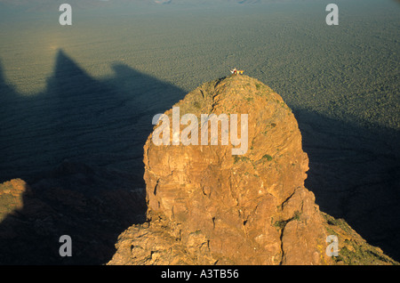 Wie aus einem Flugzeug fünf Felsen gesehen skalieren Kletterer Montezumas Kopf im Organ Pipe National Monument Arizona Stockfoto