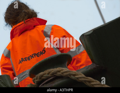 Greenpeace-Schiff MV Arctic Sunrise crew Stockfoto