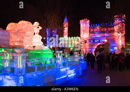 Harbin-Eis-fest in der Nacht, china Stockfoto