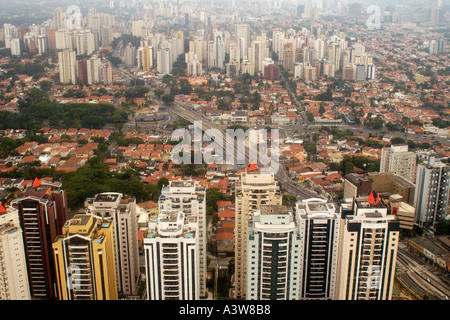 Luftaufnahme der Nachbarschaft in São Paulo Brasilien die dritte am dichtesten besiedelte Stadt der Welt Stockfoto