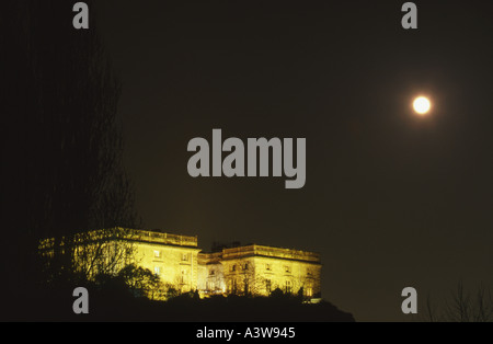 Nottingham Castle Museum bei Nacht Stockfoto