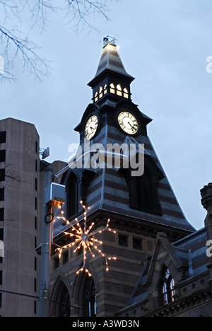 New Haven Connecticut Rathaus zu Weihnachten Stockfoto