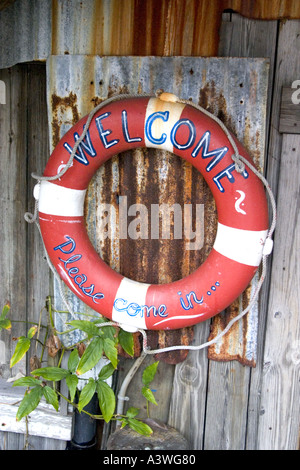 Lebensrettende Ring an John's Pass Village. Madeira Beach Florida USA Stockfoto