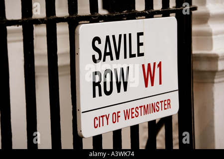 Savile Row Straßenschild Stockfoto