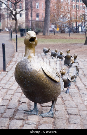 Ente-Skulpturen in Boston Public Garden Stockfoto