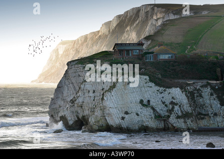 Haus am Kreidefelsen Tennyson Down Süßwasser Isle Of Wight England UK Stockfoto