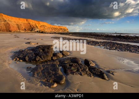 Sonnenuntergang Hannover Punkt Compton Bucht Isle Of Wight England UK Stockfoto