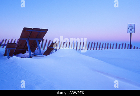 Winter Beach Szene, Lake Superior, Marquette Michigan Stockfoto