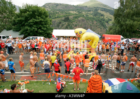 Der berühmte Cycling Aufstieg der Alp d ' Huez Etappe der Tour de France.  Kurve keine sieben ist niederländische Ecke hier gezeigten Stockfoto