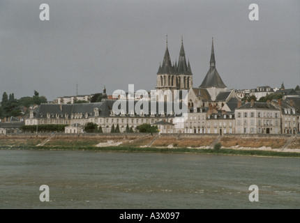 Blois von der Loire Touraine Frankreich Europa Stockfoto