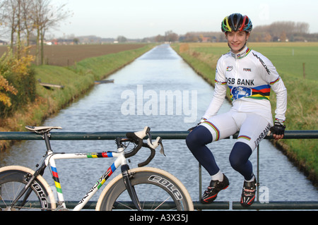 Road cycling Weltmeister 06/07 Marianne Vos aus den Niederlanden. Stockfoto