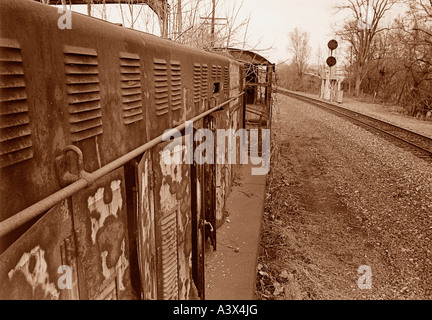 Verlassene Dieselmotor in der Nähe von Roanoke, Virginia Stockfoto