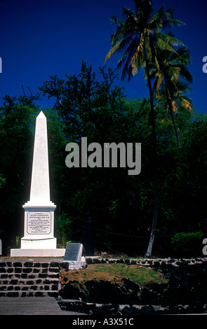 Captain Cook-Denkmal, wo der Explorer von Eingeborenen in Hawaii 1779 getötet wurde Stockfoto