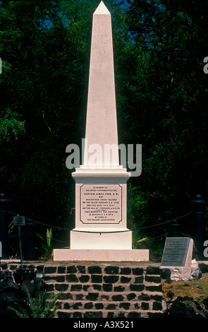 Captain Cook Monument in der Nähe der Stelle, wo der Explorer von Eingeborenen in 1779 Hawaii USA getötet wurde Stockfoto