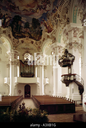 Geographie/Reisen, Deutschland, Baden-Württemberg, Bad Schussenried, Kirchen, St. Peter und Paul Wallfahrt Steinhausen, in der Kirche Stockfoto